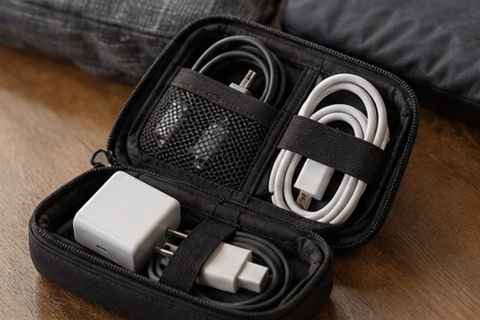 Everyday setting for cable kits that keep small devices ready