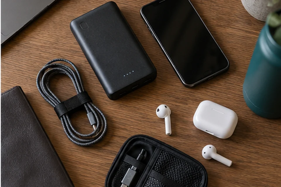 Everyday setting for comfort essentials for overnight flights