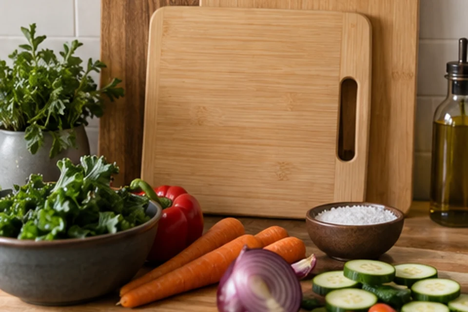 Everyday setting for cutting boards for busy home cooks