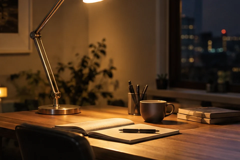 Everyday setting for desk lights for video calls and late work