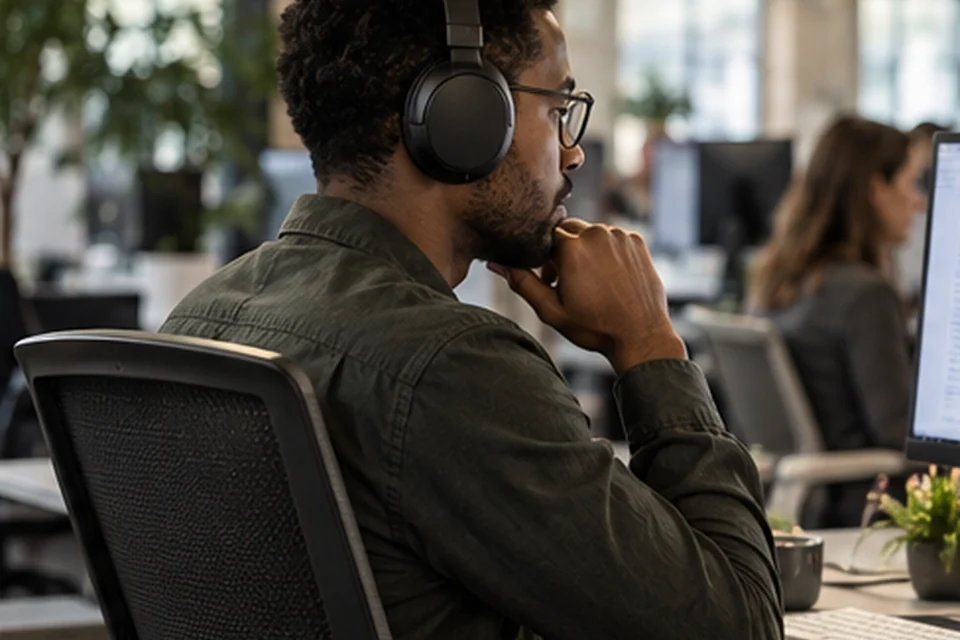Everyday setting for headphones for open offices and overnight flights