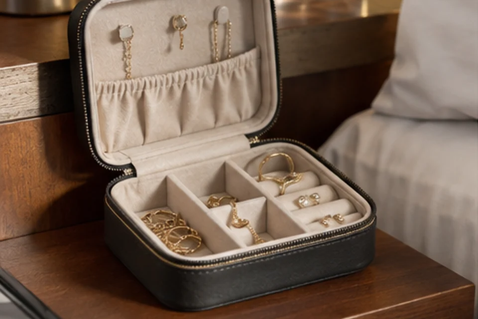 Everyday setting for jewelry organizers for short trips