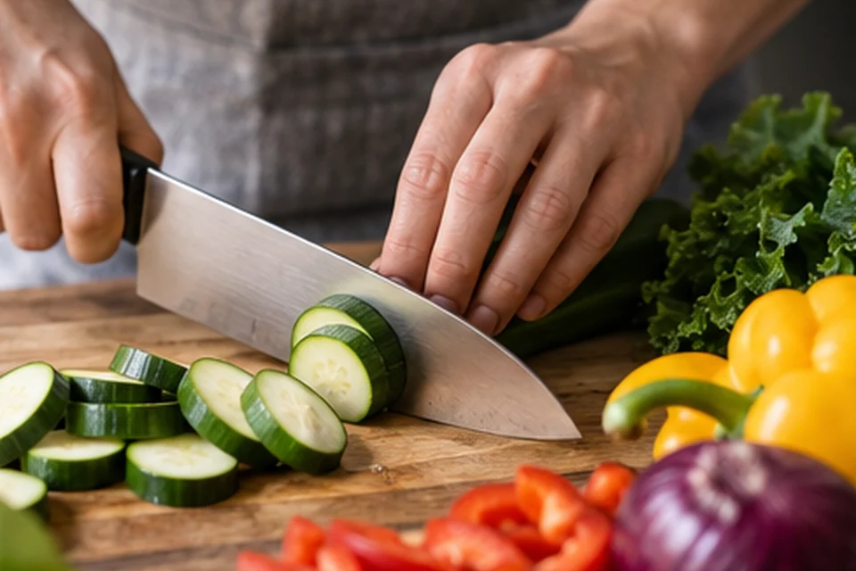Everyday setting for knives for a first apartment kitchen