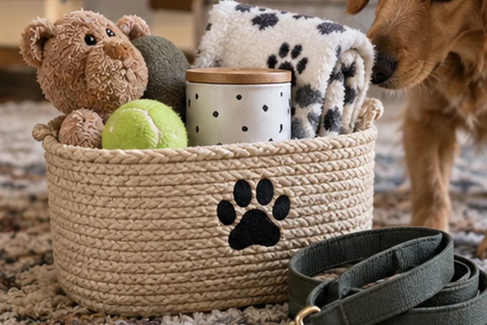 Everyday setting for practical gifts for new pet owners