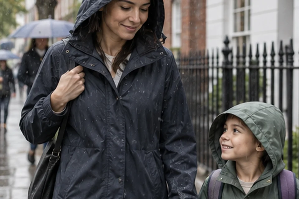 Everyday setting for rain layers for school runs and weekend walks